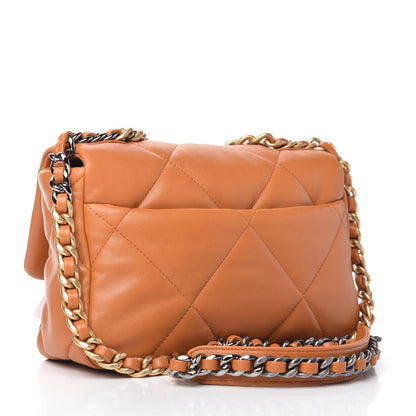 Chanel Lambskin Quilted Medium Chanel 19 Flap Light Brown 3 of 11