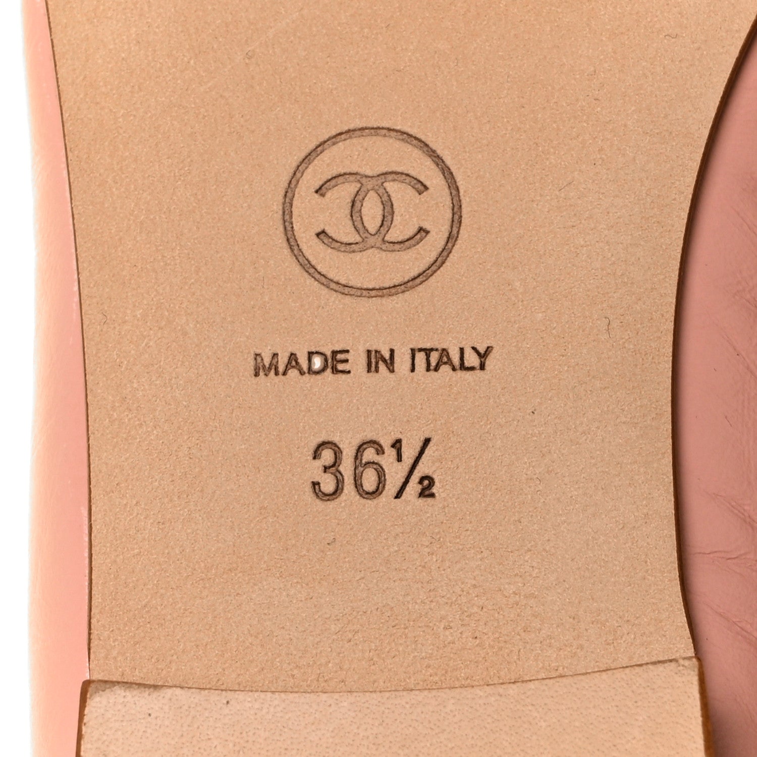 Chanel Crumpled Calfskin Cap Toe CC Ballerina Flats 36.5 Powder Pink 6 of 8