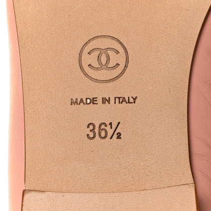 Chanel Crumpled Calfskin Cap Toe CC Ballerina Flats 36.5 Powder Pink 6 of 8