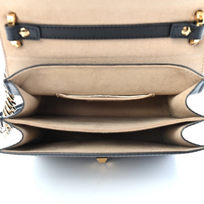 Fendi Vitello Liberty Bi-Color FF 1974 Embossed Small Kan I Shoulder Bag Black Maya 5 of 10
