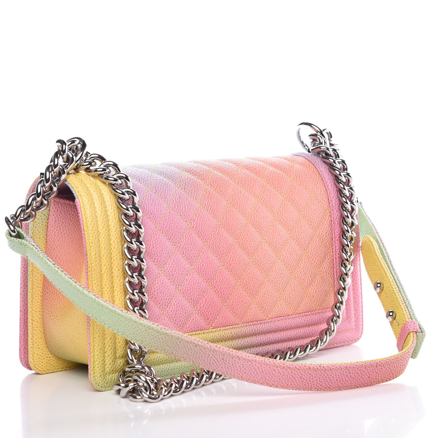 Chanel Caviar Quilted Medium Cuba Rainbow Boy Flap Multicolor 3 of 11