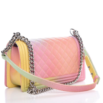 Chanel Caviar Quilted Medium Cuba Rainbow Boy Flap Multicolor 3 of 11