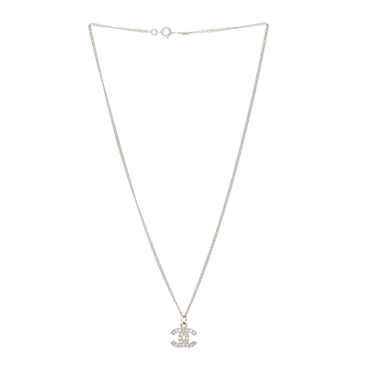 Crystal Timeless CC Necklace Silver