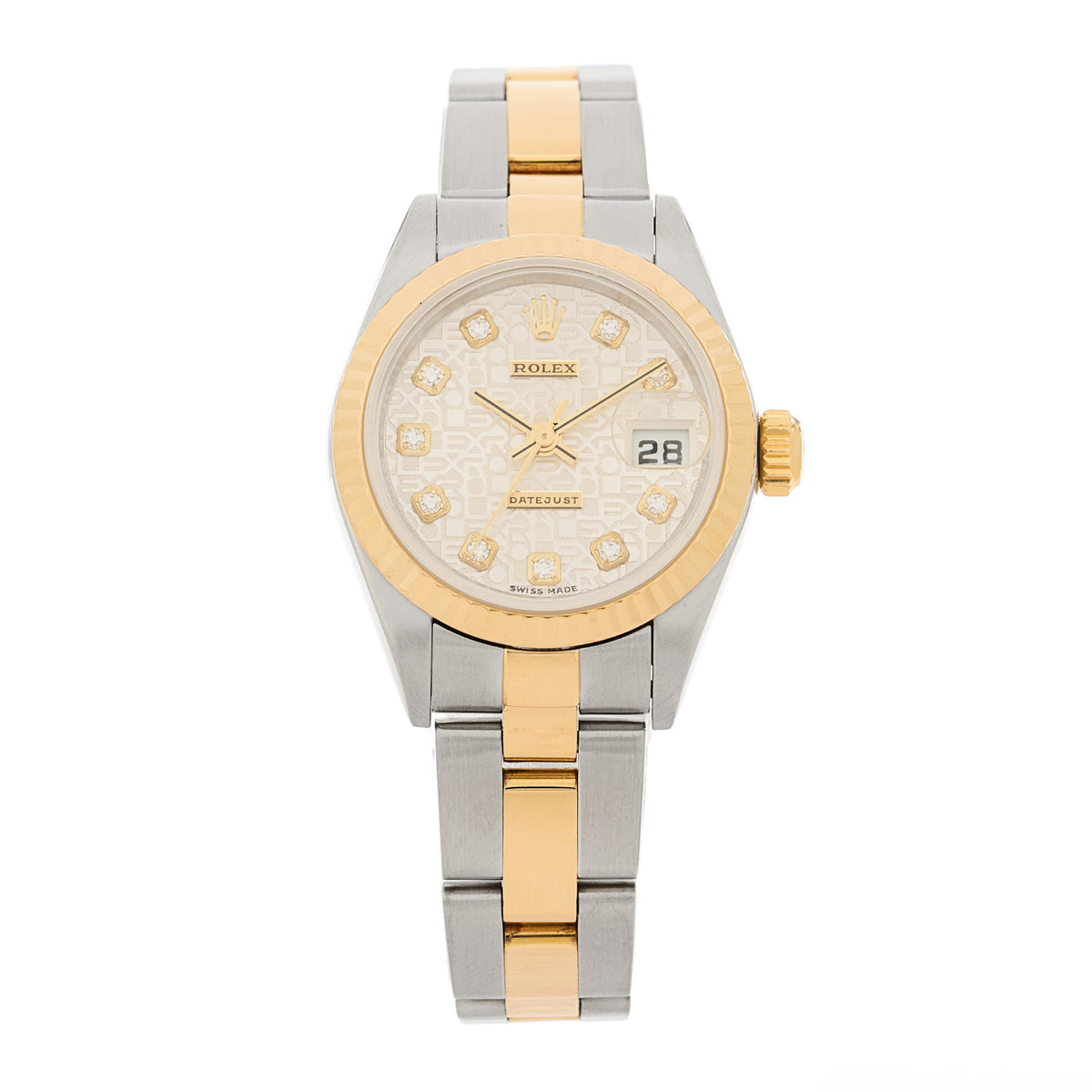 Rolex Stainless Steel 18K Yellow Gold Diamond 26mm Oyster Perpetual Datejust Watch Silver Jubilee 79173 1 of 5