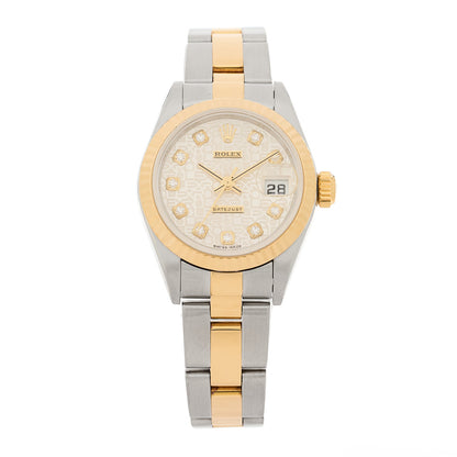 Rolex Stainless Steel 18K Yellow Gold Diamond 26mm Oyster Perpetual Datejust Watch Silver Jubilee 79173 1 of 5