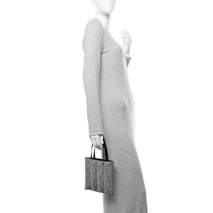 Alexander Wang Mesh Crystal Rhinestone Quilted Heiress Tote Black White 2 of 10