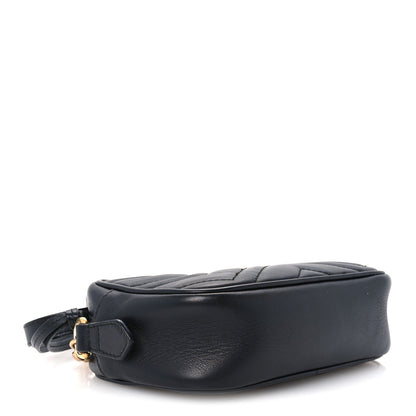 Gucci Calfskin Matelasse Mini GG Marmont Chain Shoulder Bag Black 4 of 11