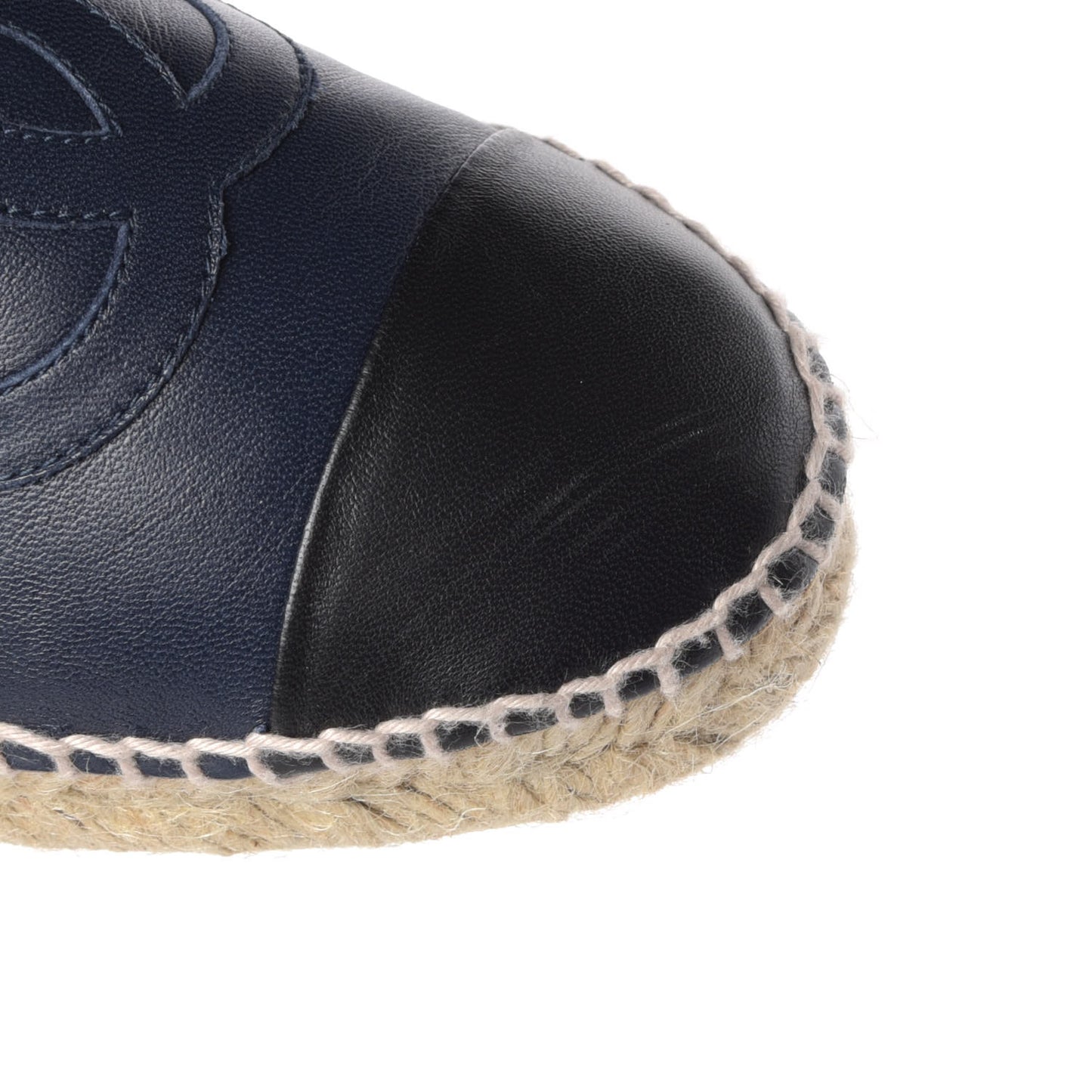 Lambskin Espadrilles 38 Navy Black