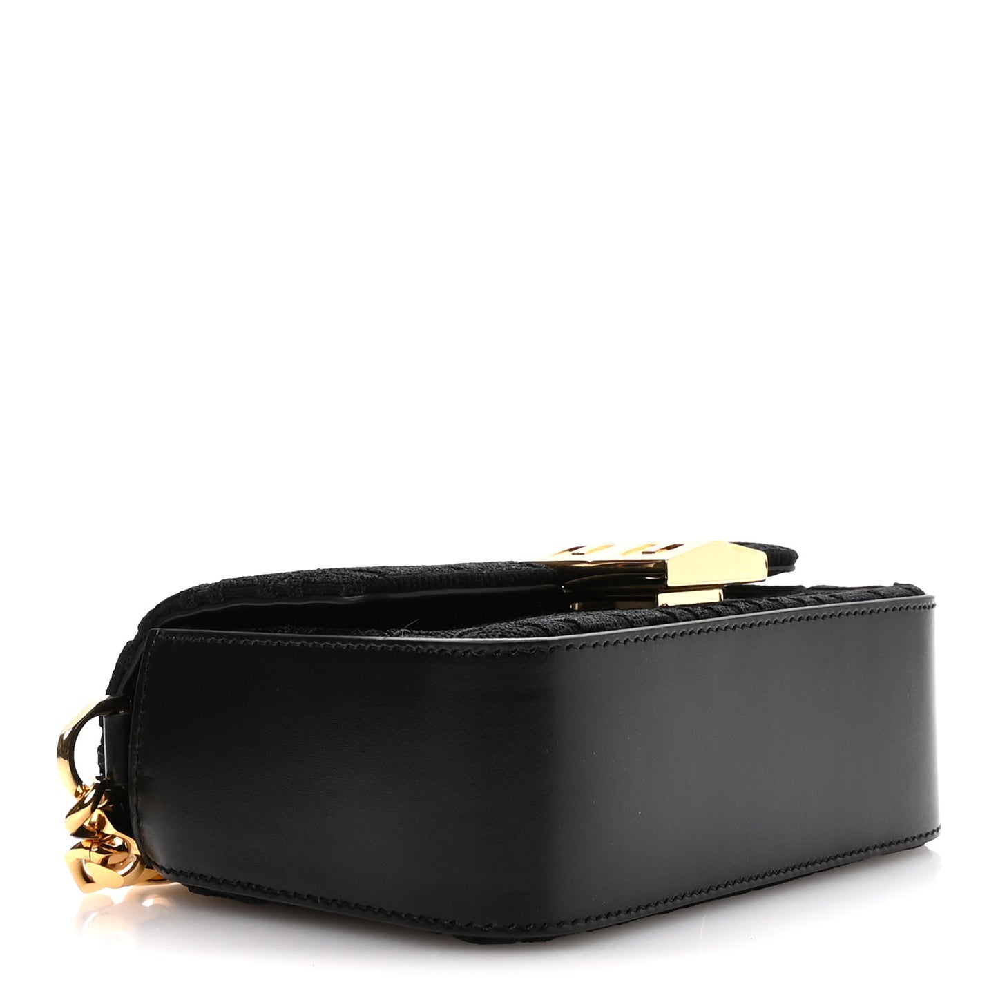 Canvas Woven Embroidered Small 4G Bag With Chain Black