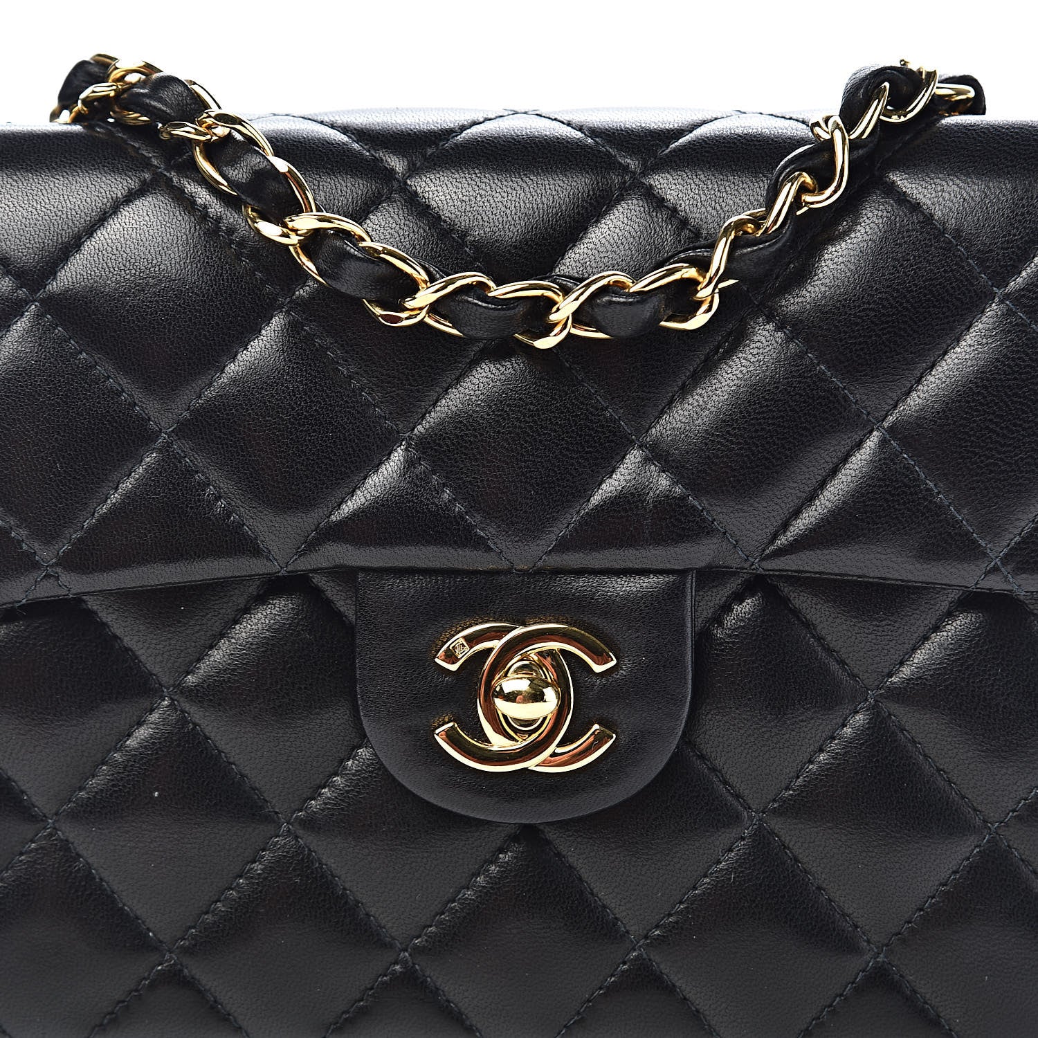 Chanel Lambskin Quilted Mini Square Flap Black 12 of 13