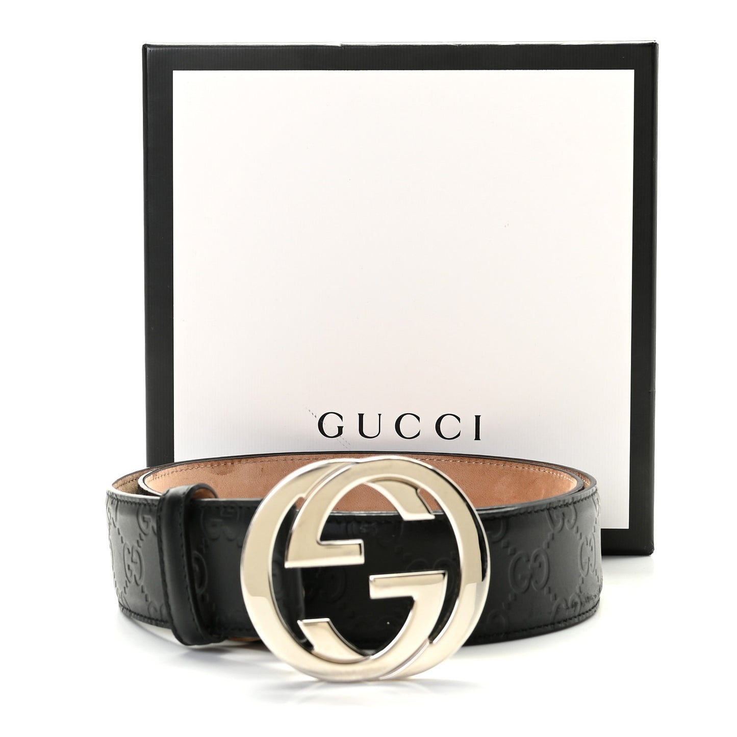 Guccissima Signature Interlocking G 40mm Belt 95 38 Black