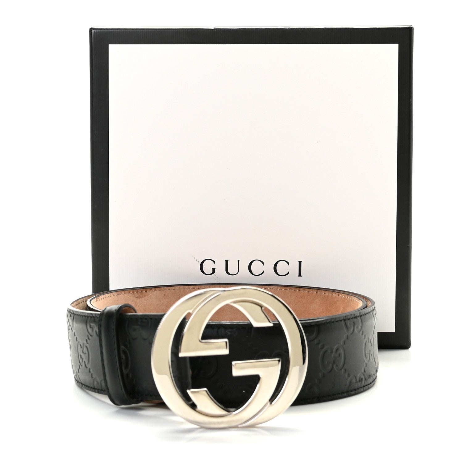 Gucci Guccissima Signature Interlocking G 40mm Belt 95 38 Black 5 of 5