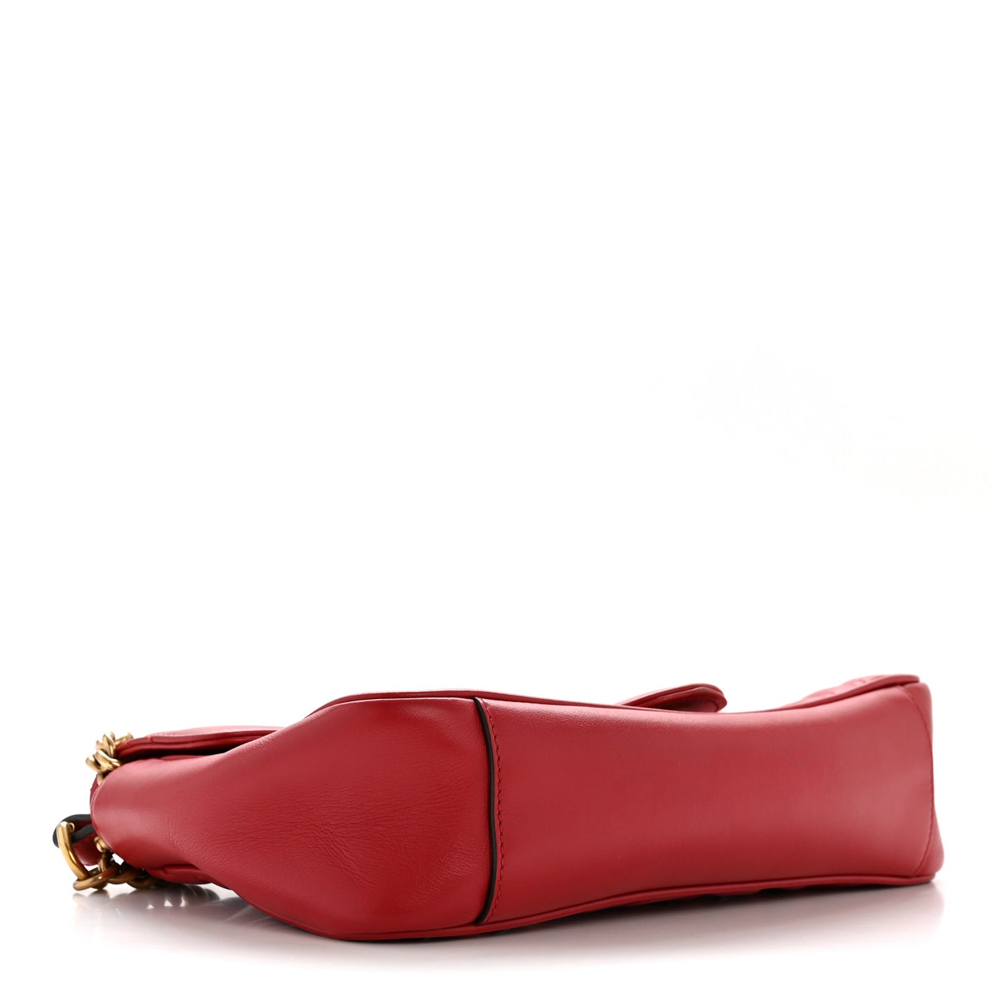 Calfskin Matelasse Small GG Marmont Shoulder Bag Hibiscus Red