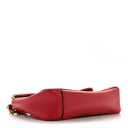 Gucci Calfskin Matelasse Small GG Marmont Shoulder Bag Hibiscus Red 4 of 15