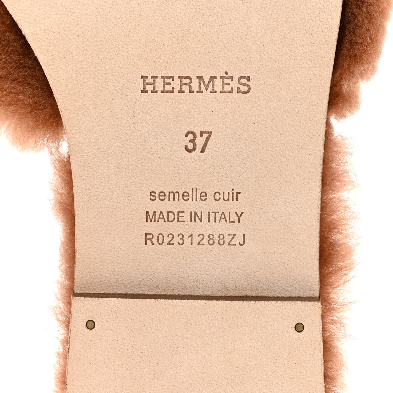 Hermes Woolskin Oran Sandals 37 Naturel 7 of 8