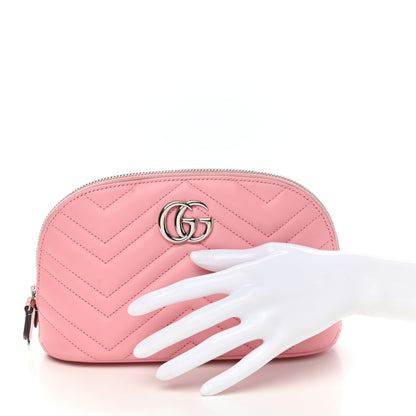 Gucci Calfskin Matelasse Large GG Marmont Pouch Cosmetic Case Wild Rose 2 of 8