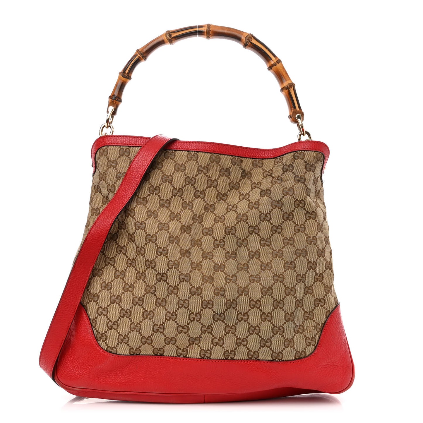 Monogram Medium Diana Bamboo Shoulder Bag Red