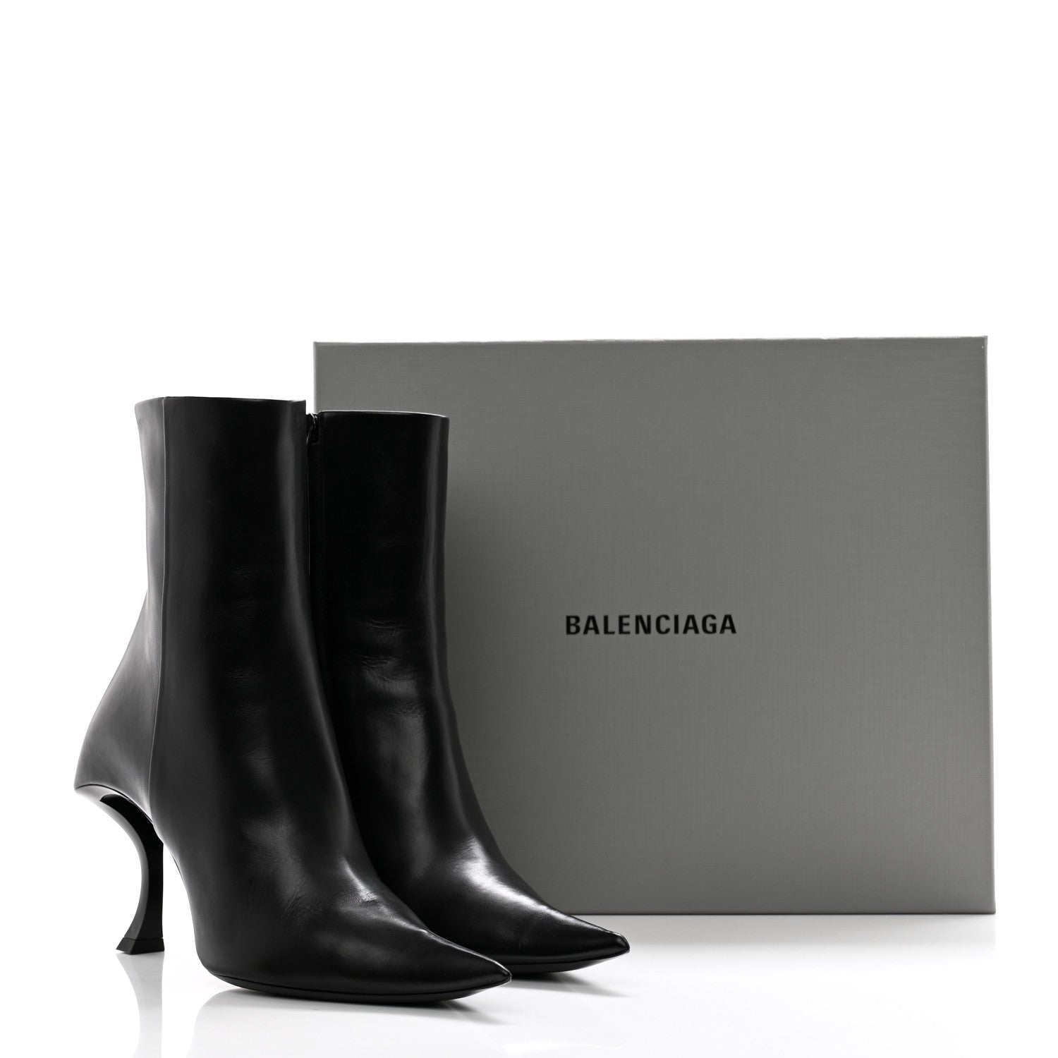 Balenciaga Calfskin Hourglass Bootie 38 Black 11 of 11