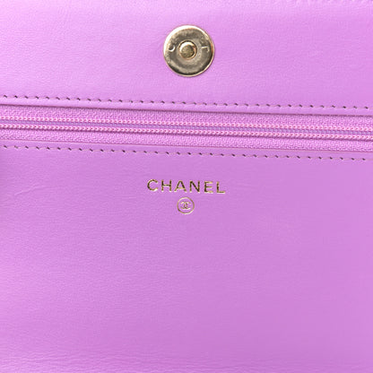 Chanel Caviar Quilted Boy Wallet On Chain WOC Purple 6 of 13