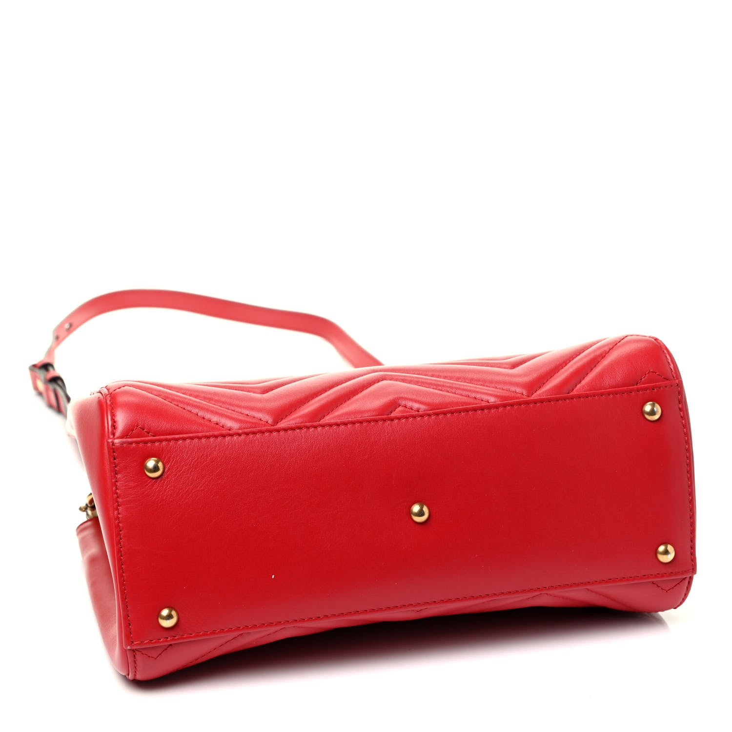 Gucci Calfskin Matelasse Small GG Marmont Tote Hibiscus Red 3 of 4