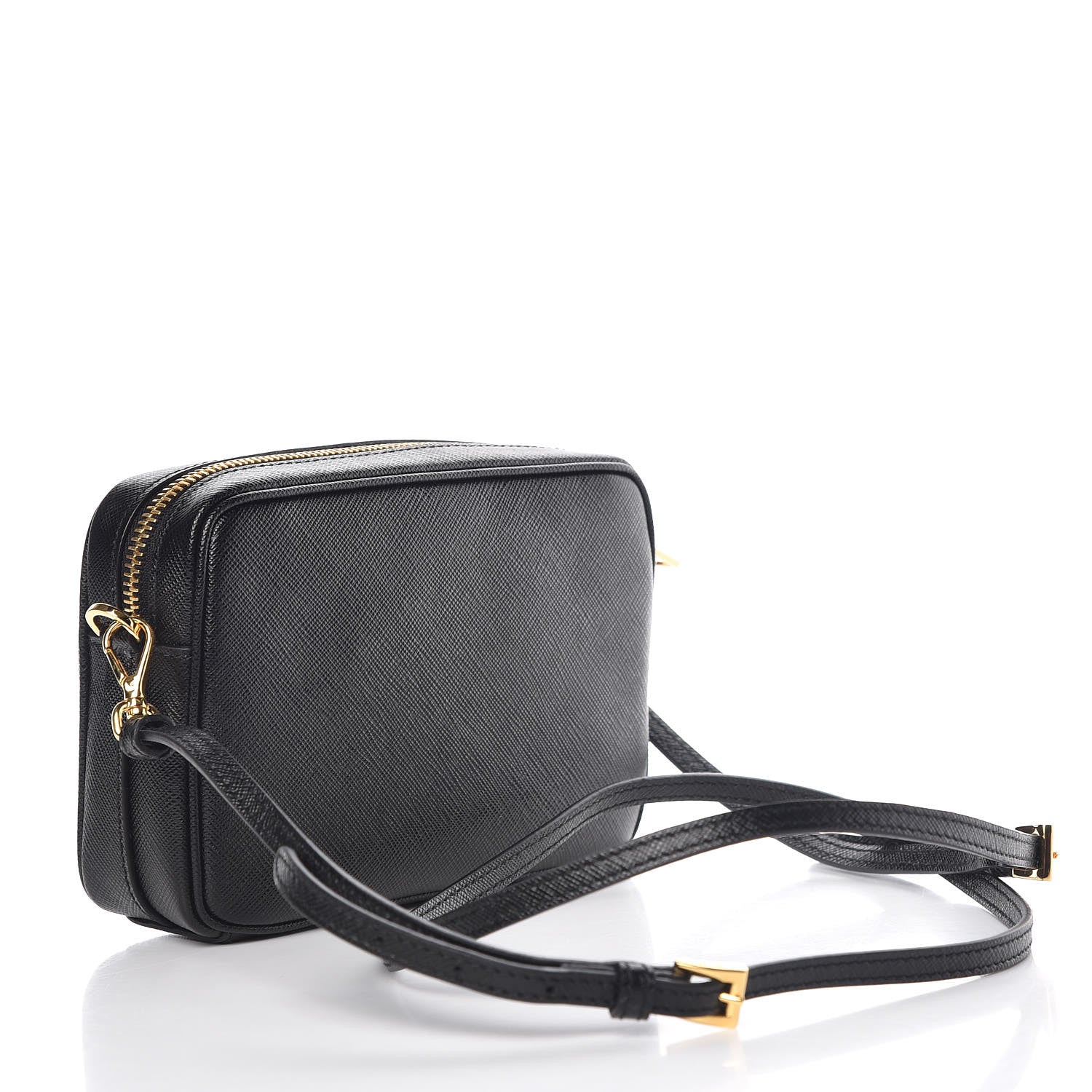 Prada Saffiano Small Camera Crossbody Bag Black 3 of 9