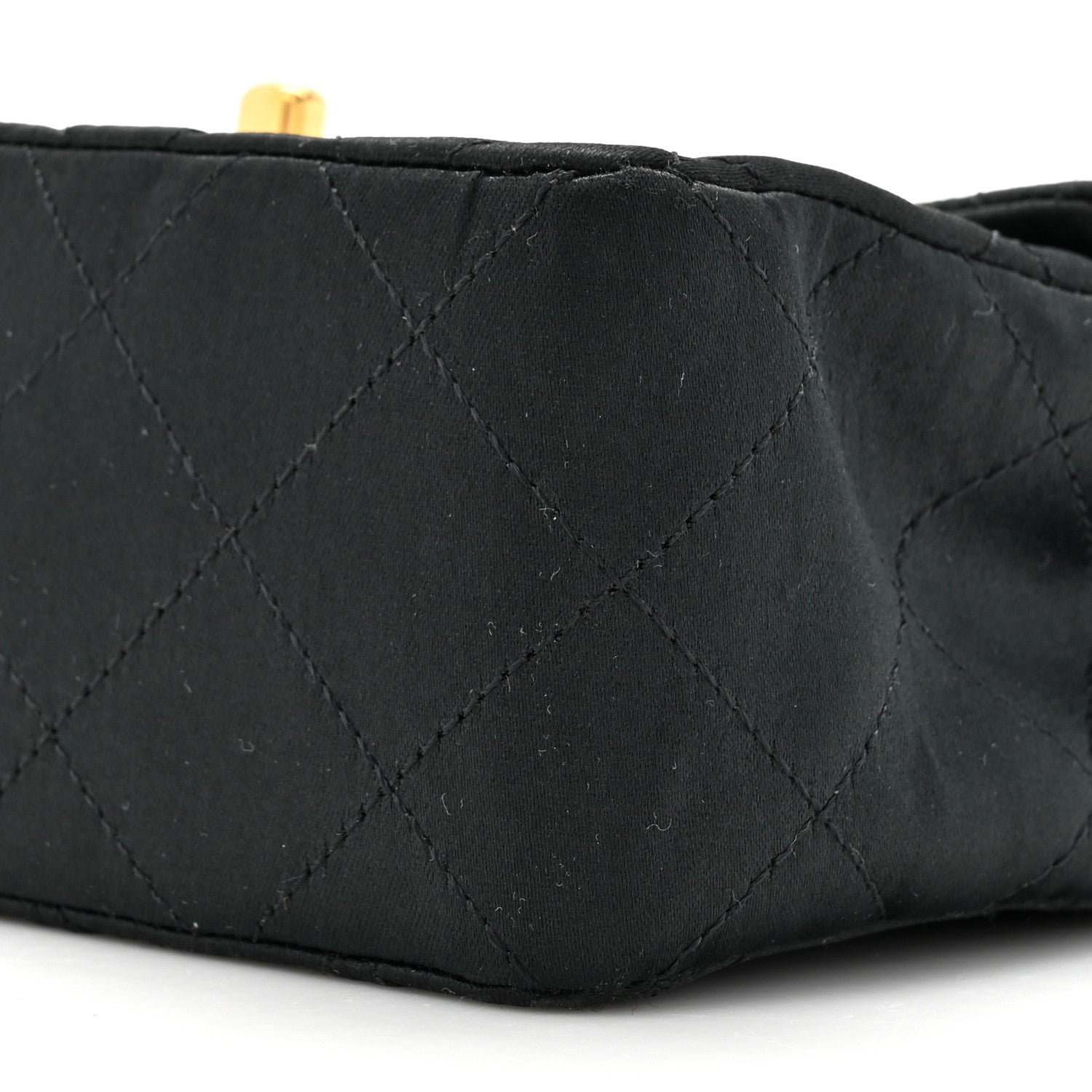 Chanel Satin Quilted Mini Square Flap Black 9 of 10