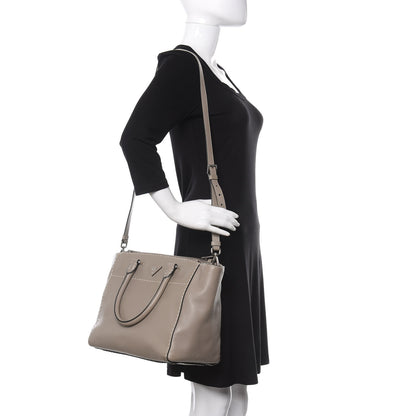 Prada City Calf Small Hand Stitched Galleria Double Zip Tote Calce 2 of 9