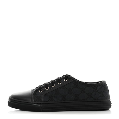 Gucci GG Monogram Calfskin Womens Low Top Sneakers 39 Piombo Black 1 of 9
