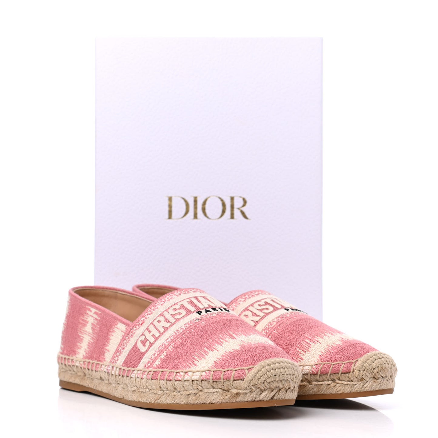 Cotton D-Stripes Embroidered Granville 15mm Espadrilles 39 Deep Nude