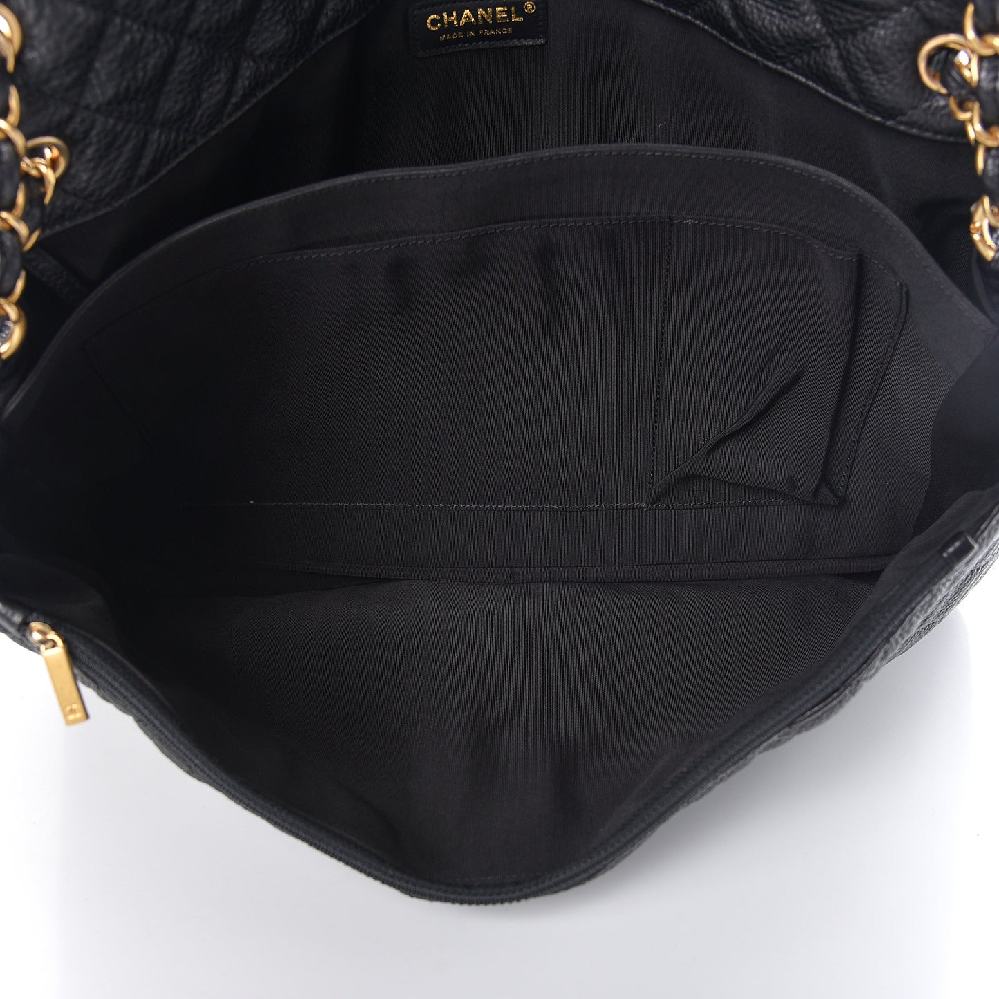 Calfskin Quilted XXL Travel Flap Bag Black