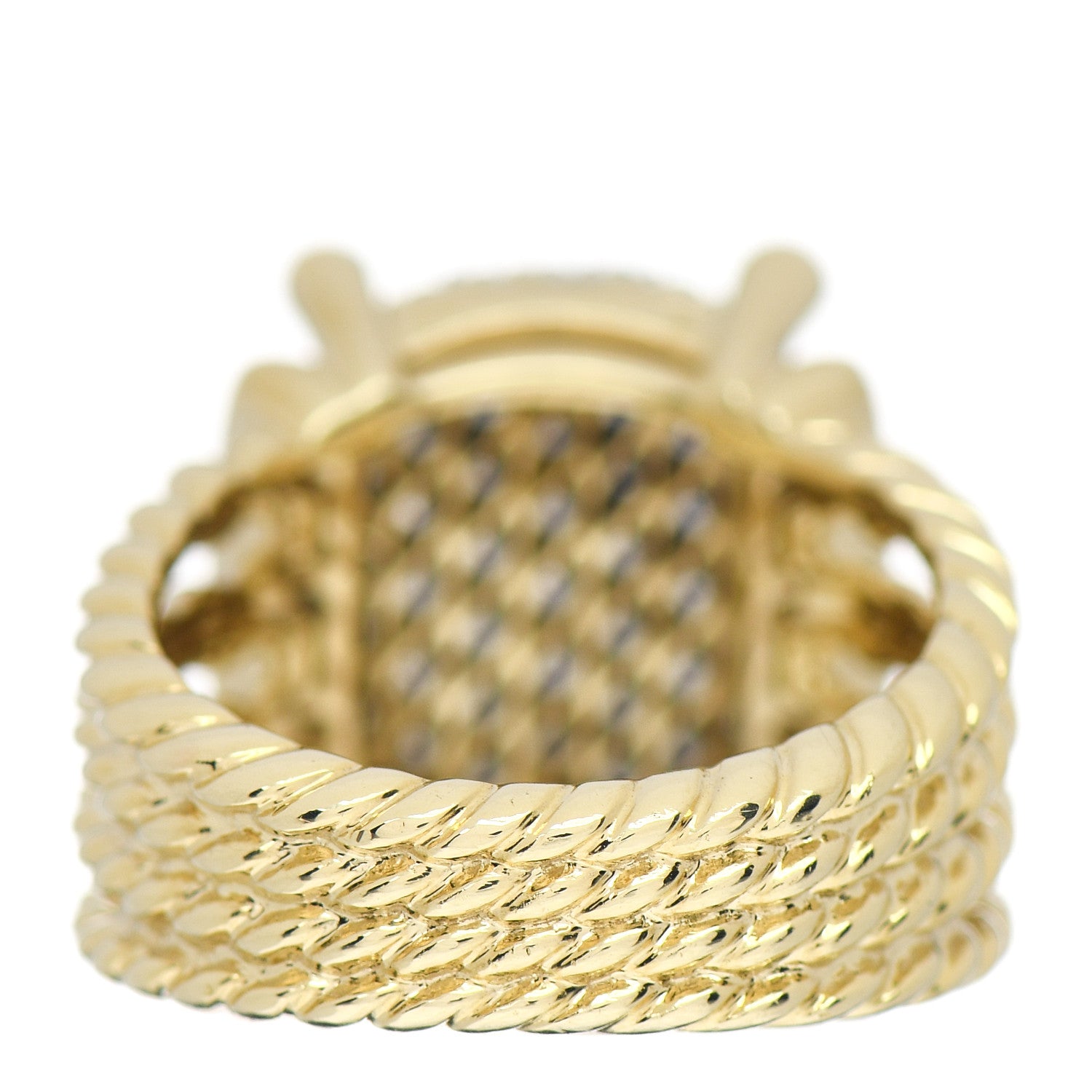 David Yurman 18K Yellow Gold Diamond 16mm Wheaton Ring 54 7 4 of 5