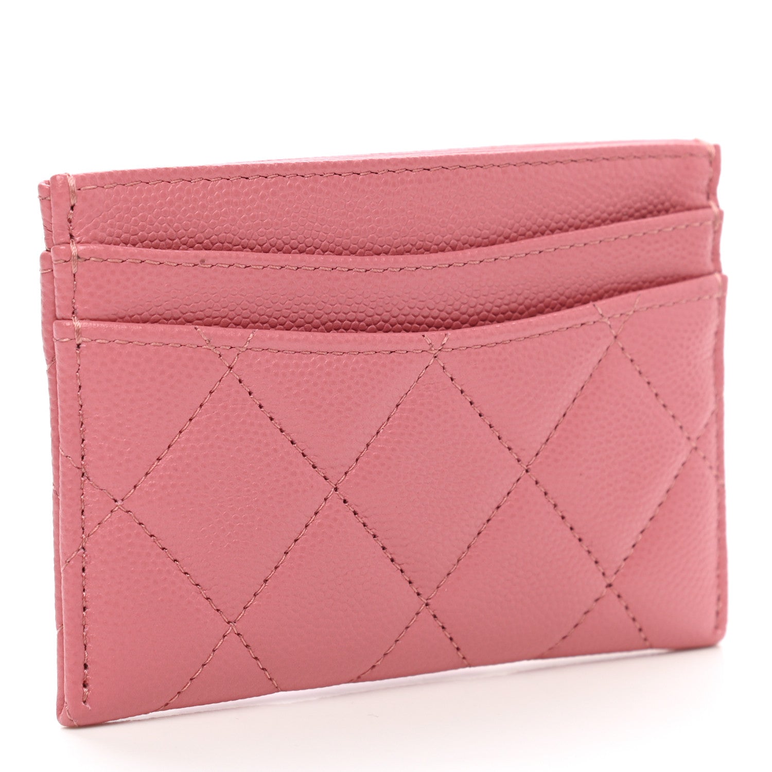 Chanel Caviar Quilted Card Holder Dark Pink 3 of 9