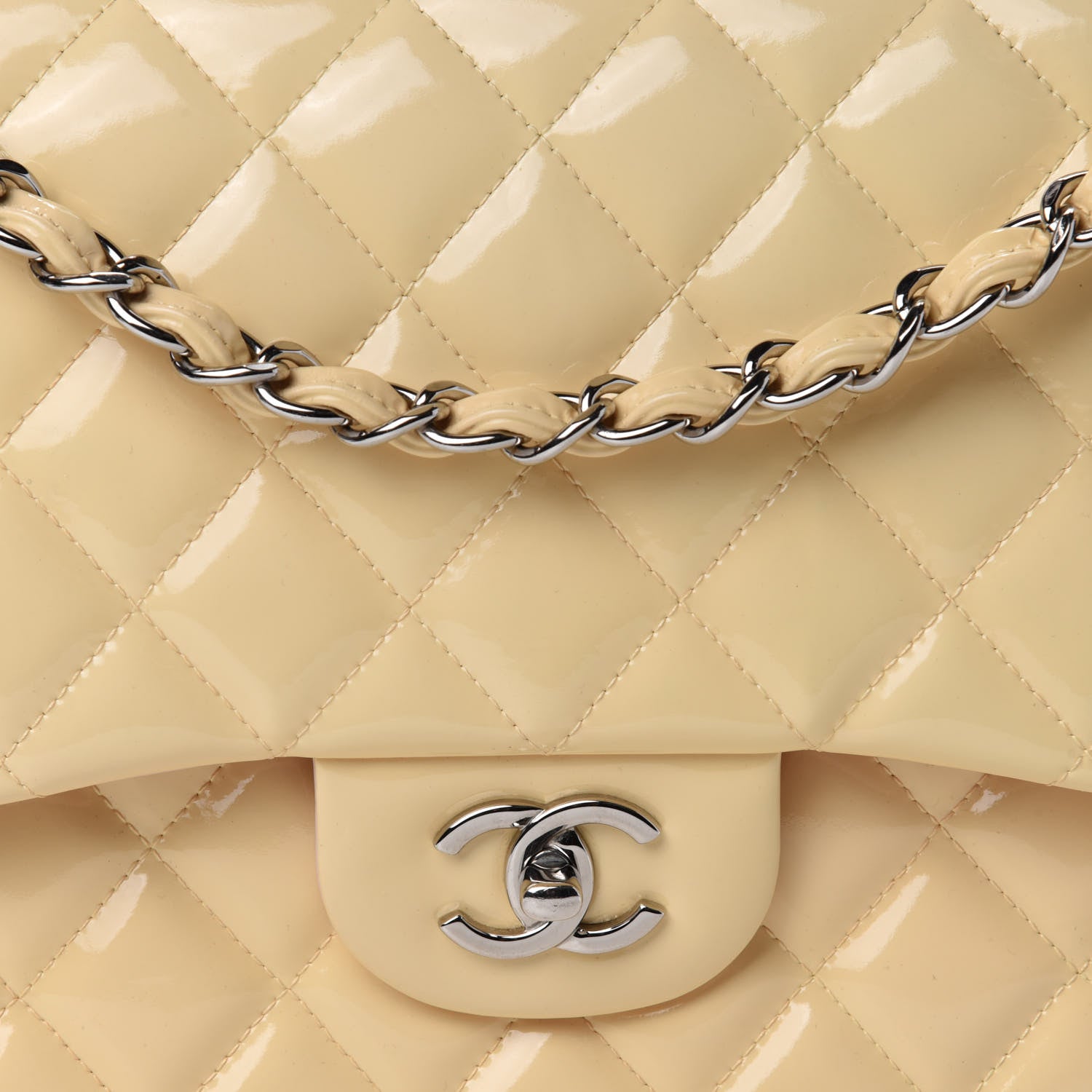 Chanel Patent Quilted Jumbo Double Flap Light Pink 13 of 13