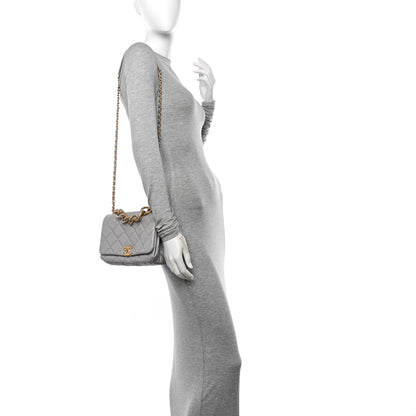 Chanel Lambskin Quilted Medium Color Match Flap Grey 2 of 11