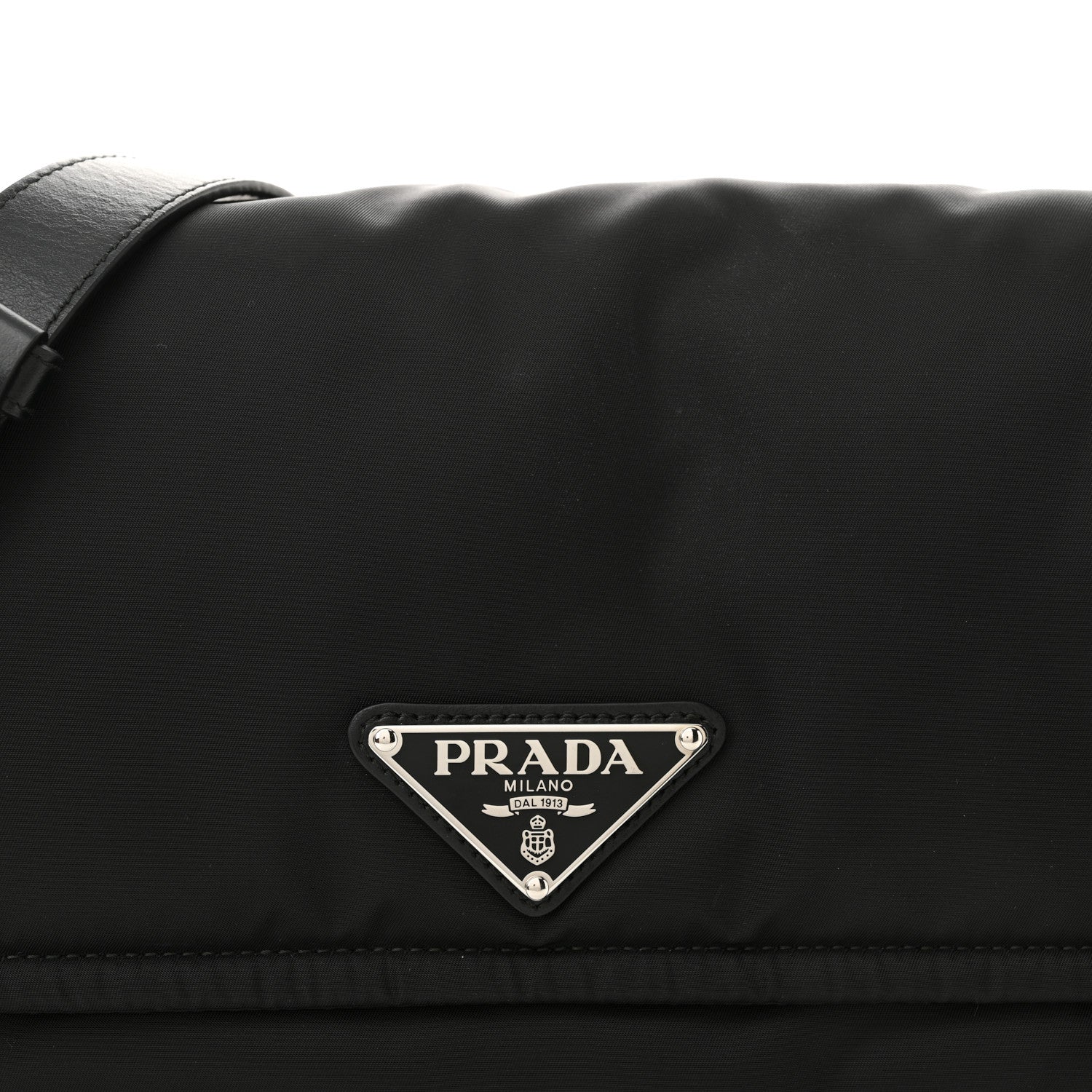 Prada Re-Nylon Vitello Padded Large Flap Shoulder Bag Black 7 of 10