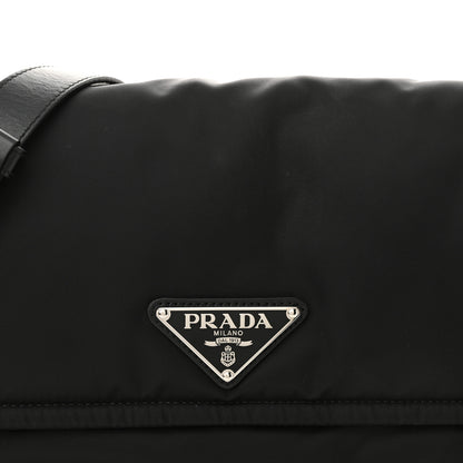 Prada Re-Nylon Vitello Padded Large Flap Shoulder Bag Black 7 of 10