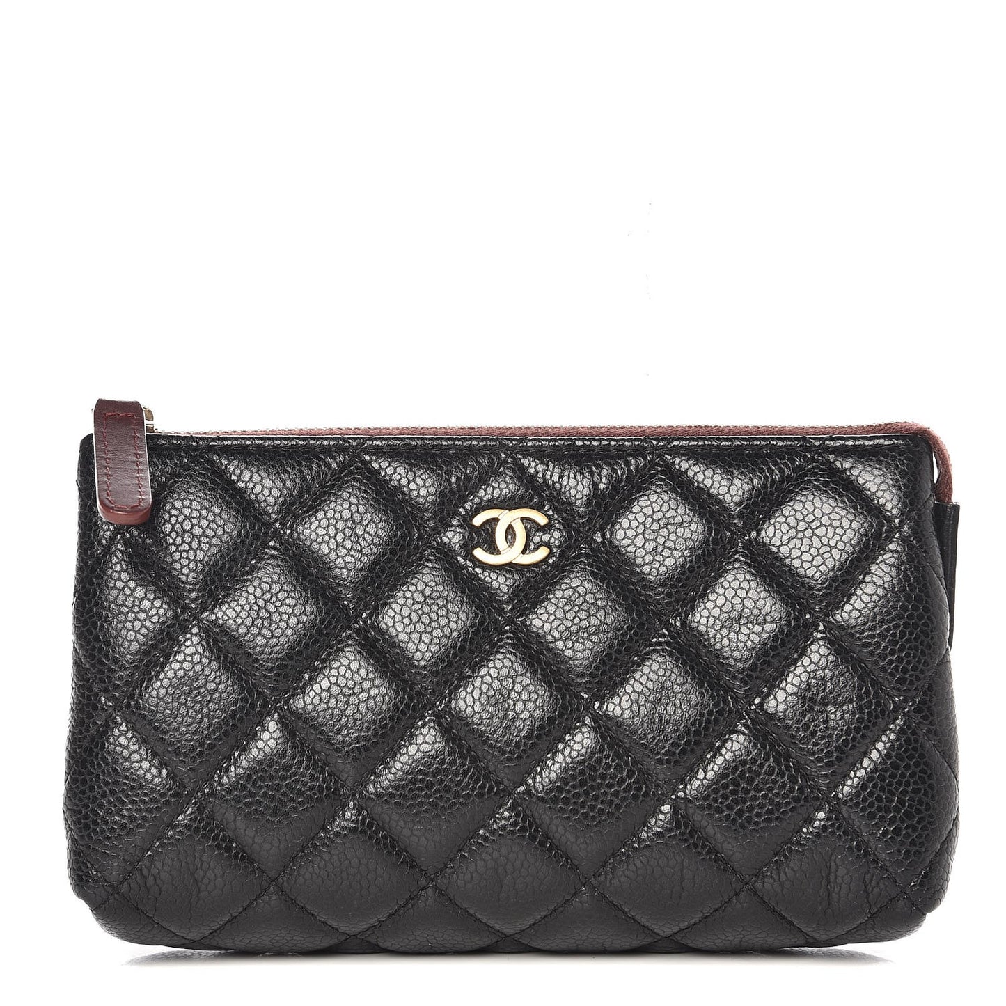 Caviar Quilted Cosmetic Case Black