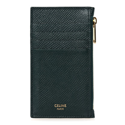 Celine Grained Calfskin Zipped Card Holder Amazone 1 of 8