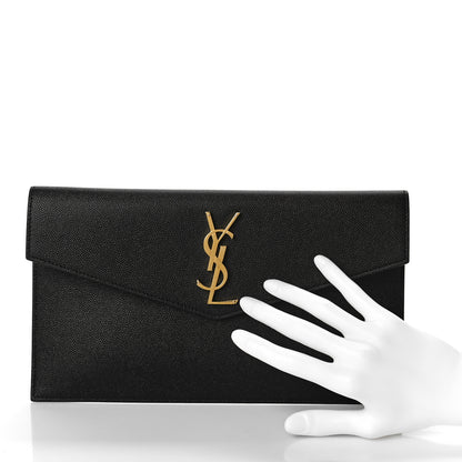 Saint Laurent Grain De Poudre Uptown Pouch Black 2 of 10