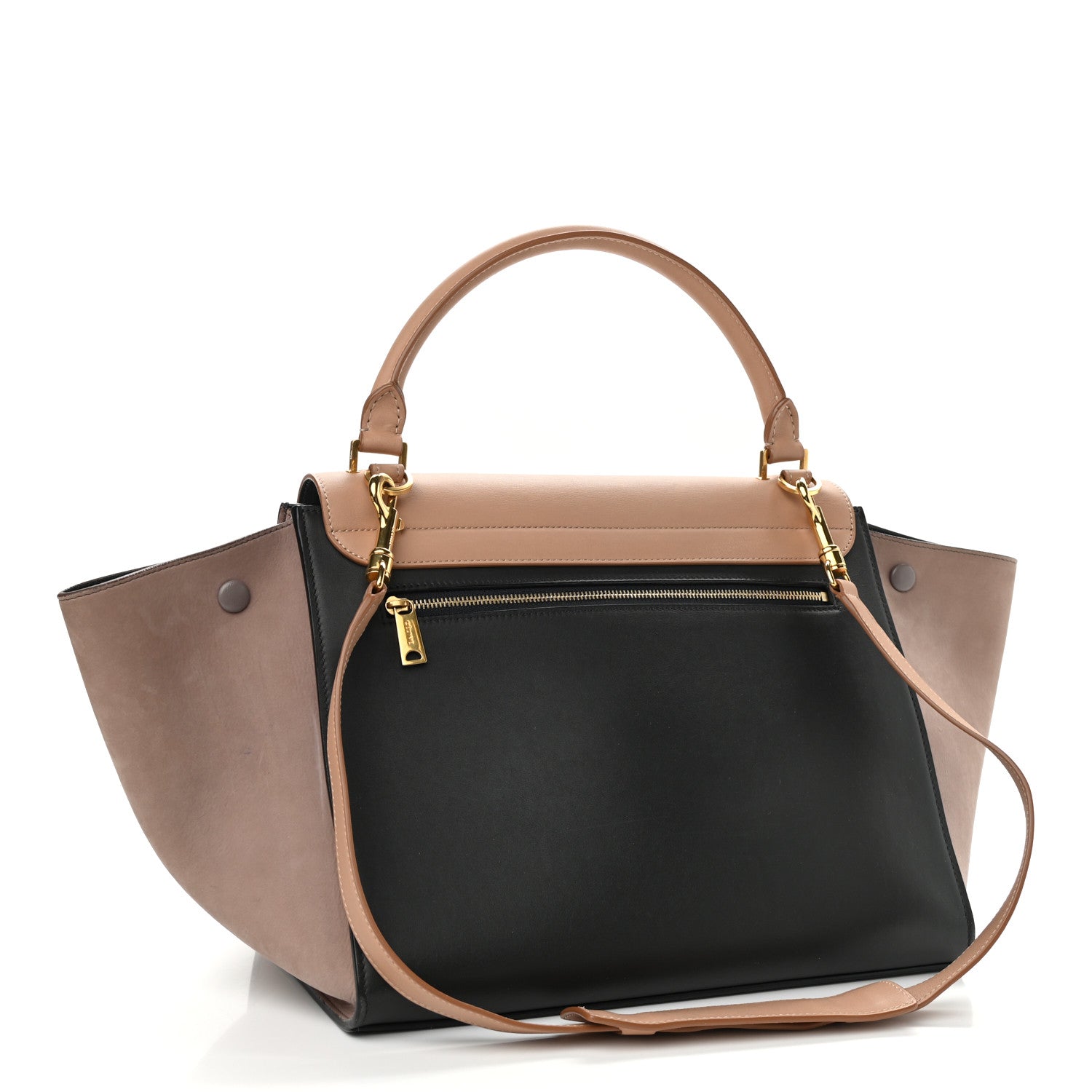 Celine Smooth Calfskin Nubuck Small Tri-Color Trapeze Nude 3 of 12