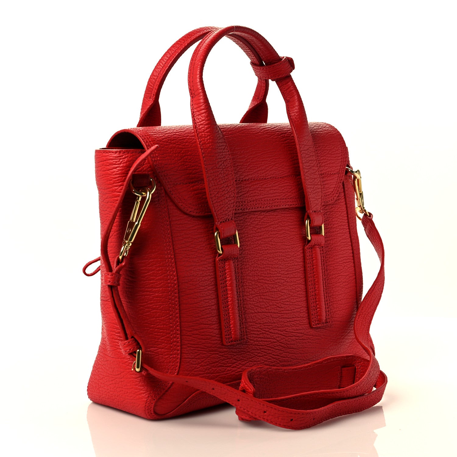 3.1 Phillip Lim Textured Calfskin Medium Pashli Satchel Red 3 of 8