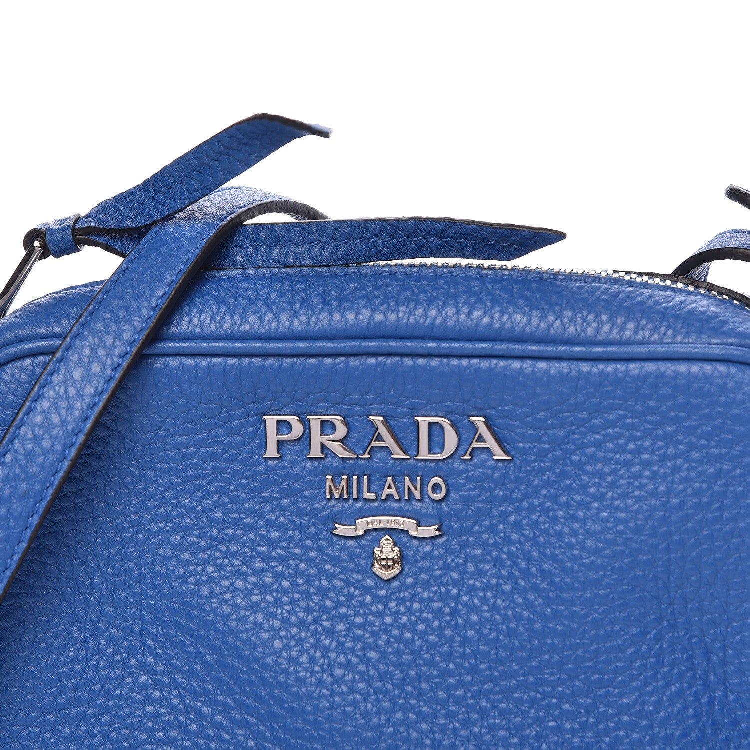 Prada Vitello Daino Camera Crossbody Azurro 10 of 10