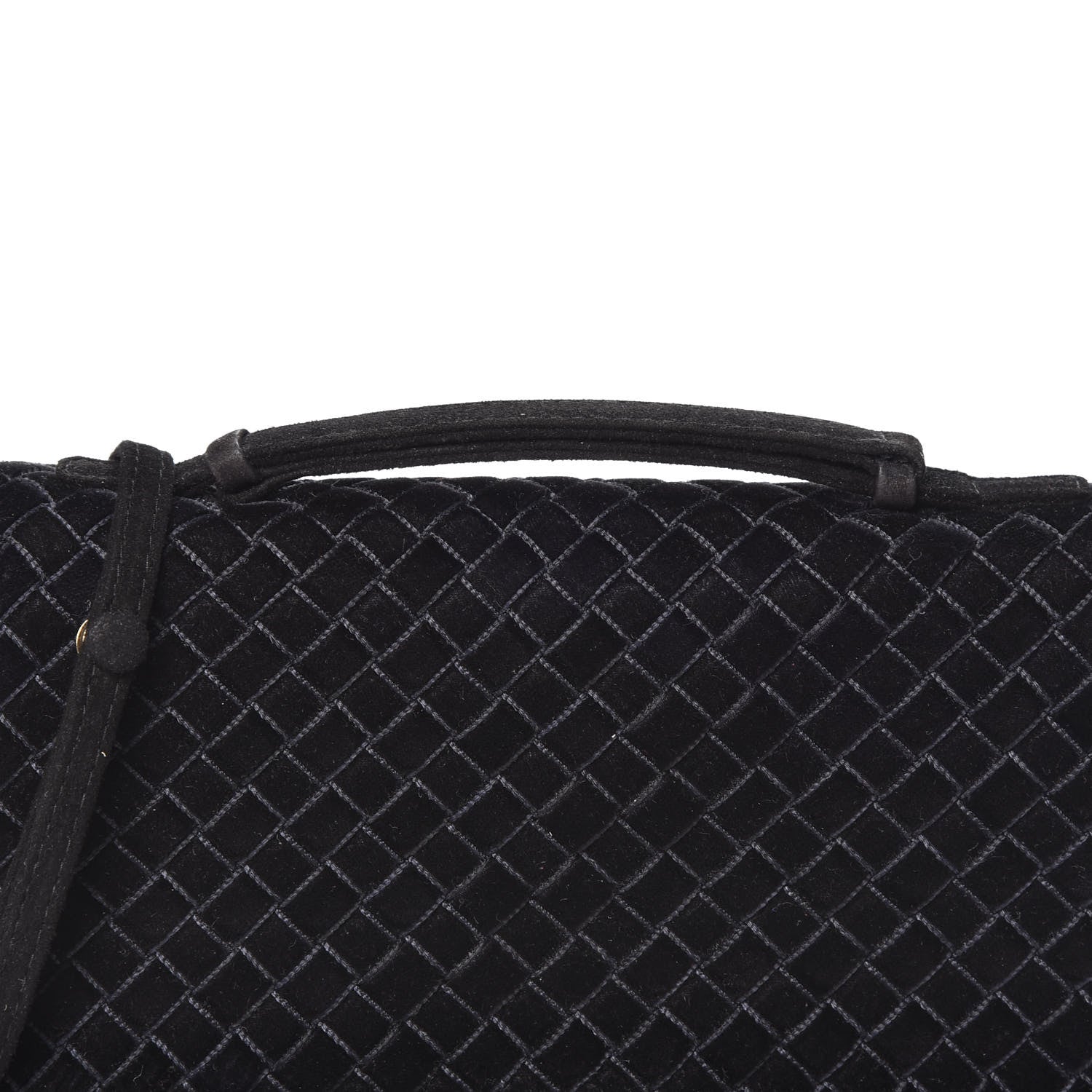 Bottega Veneta Velvet Intrecciato Top Handle Crossbody Black 9 of 9