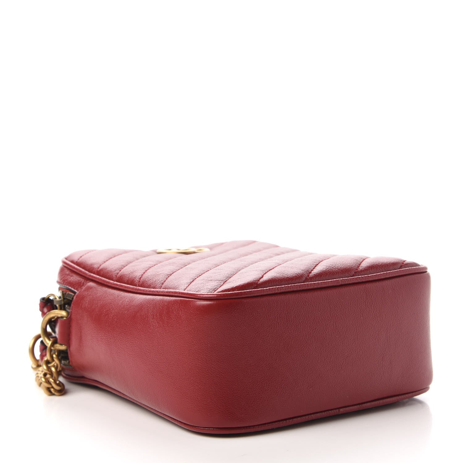 Gucci Azalea Calfskin Matelasse Diagonal Tall GG Marmont Crossbody Bag Romantic Cerise 4 of 10