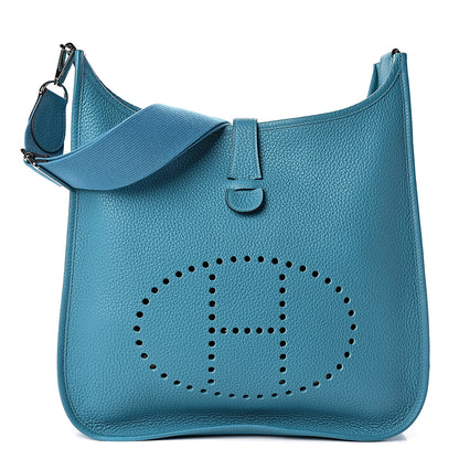Hermes Taurillon Clemence Evelyne III GM Turquoise 1 of 10
