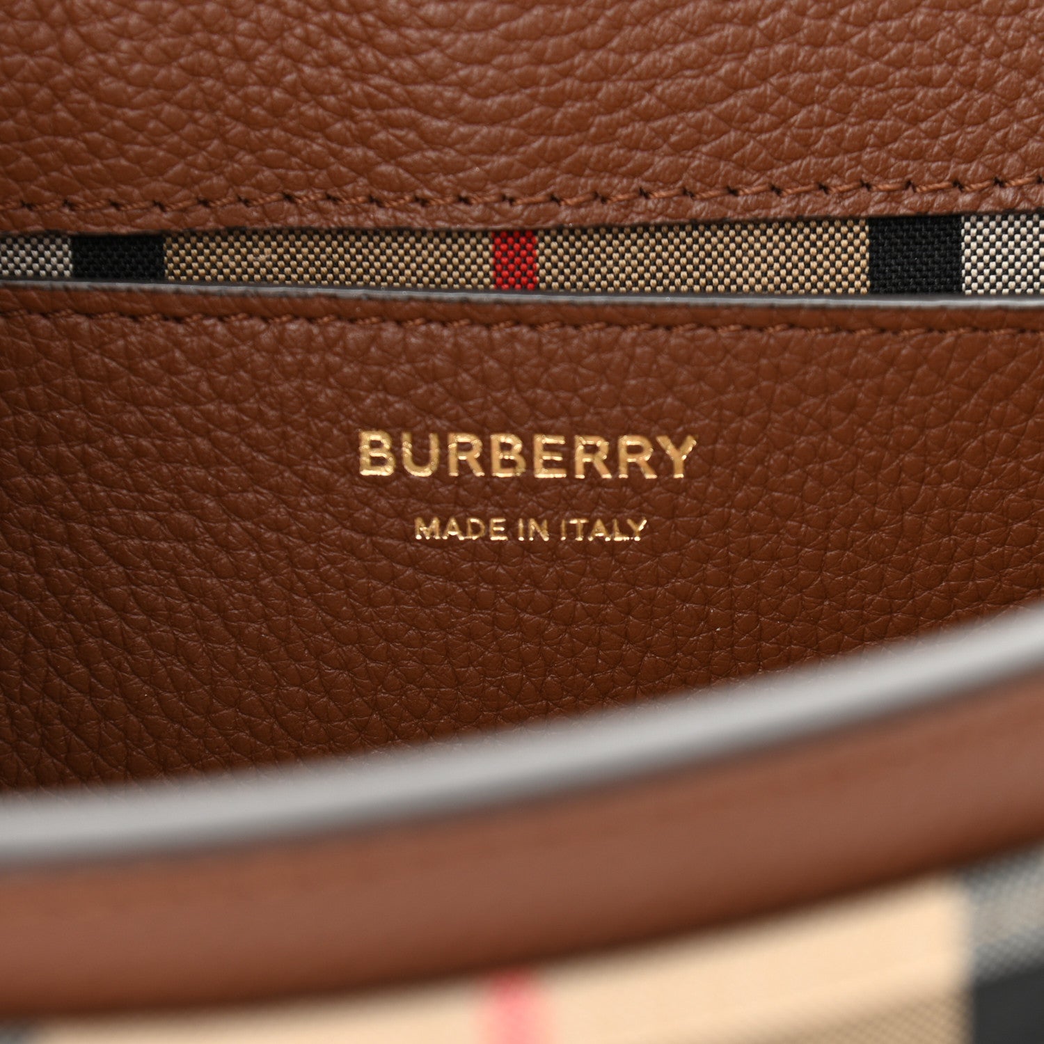 Burberry Calfskin Vintage Check Note Crossbody Bag Tan 6 of 11