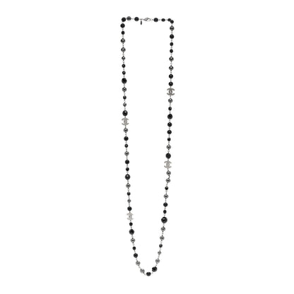 Chanel Ruthenium Pearl Beaded CC Long Necklace Black 3 of 5