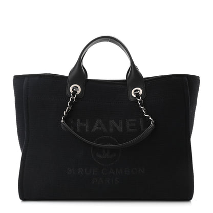 Chanel Mixed Fibers Large Deauville Tote Black 3 of 10