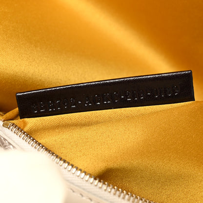 Fendi Satin Sequin Paillettes Elaphe Plexiglass Baguette 1997 Giallo Avorio 7 of 10