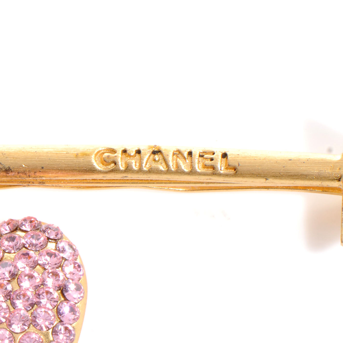 Crystal CC Heart Hair Pin Clip Barrette Gold